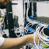 IT person working on computer servers