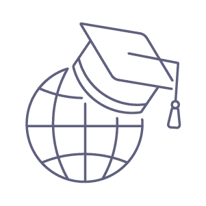 A globe with an graduation cap sitting on top.